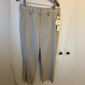 DKNY Beige Cotton Straight Leg Trousers Size 12 | Classic Workwear